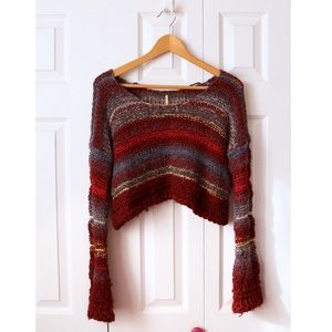 Free People Chunky Knit Cropped Sweater